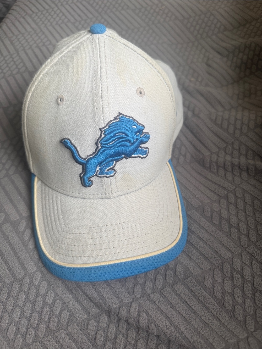 Detroit Lions White and Light Blue Baseball Cap
